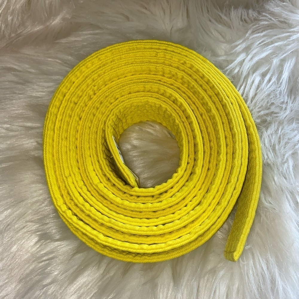 Macho Martial Arts Taekwondo Karate Solid Yellow Color Belt Unisex Child Size 8
